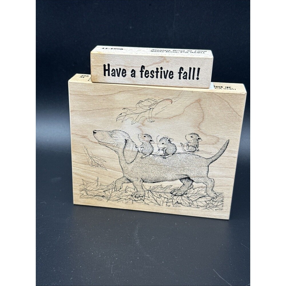 Stampa Rosa House Mouse Hot Dog Express Friends Rubber Stamp 498M + sentiment